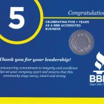 BBB 5 Year Commemoration Certificate