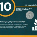 BBB 10-Year Commemoration Certificate